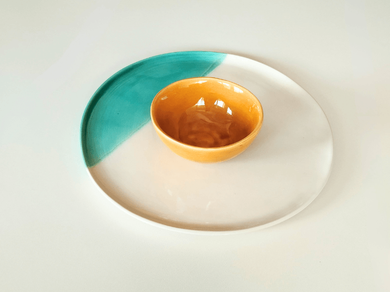Piatto XL azzurro acquamarina