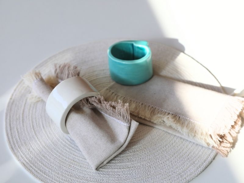 Set portatovaglioli azzurro acquamarina