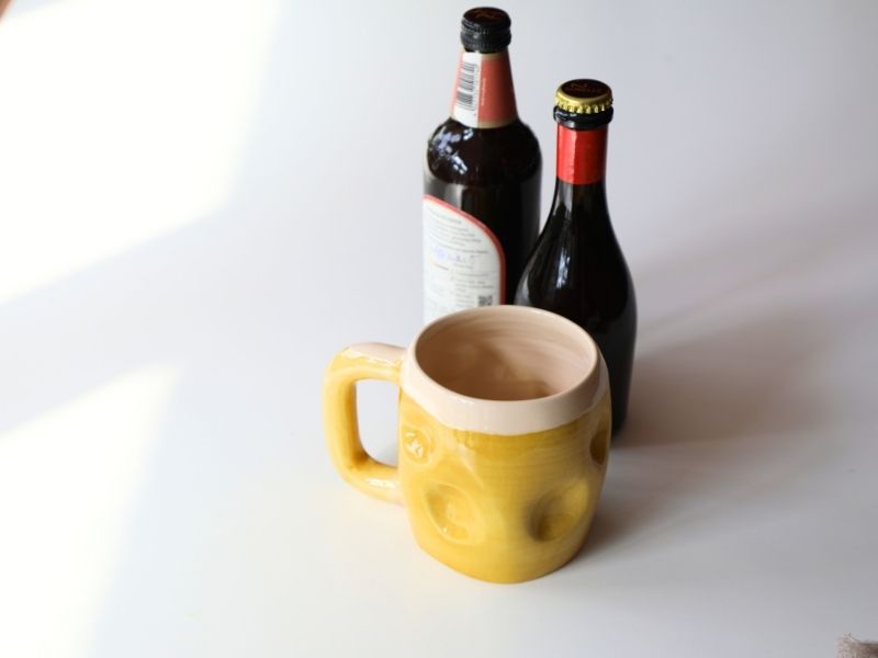 Boccale da birra media giallo miele