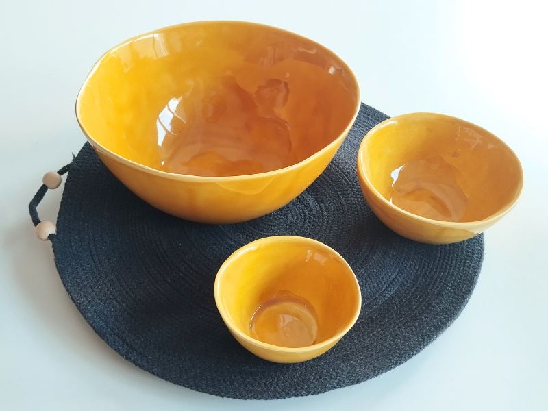 Set ciotole dimensioni miste giallo miele