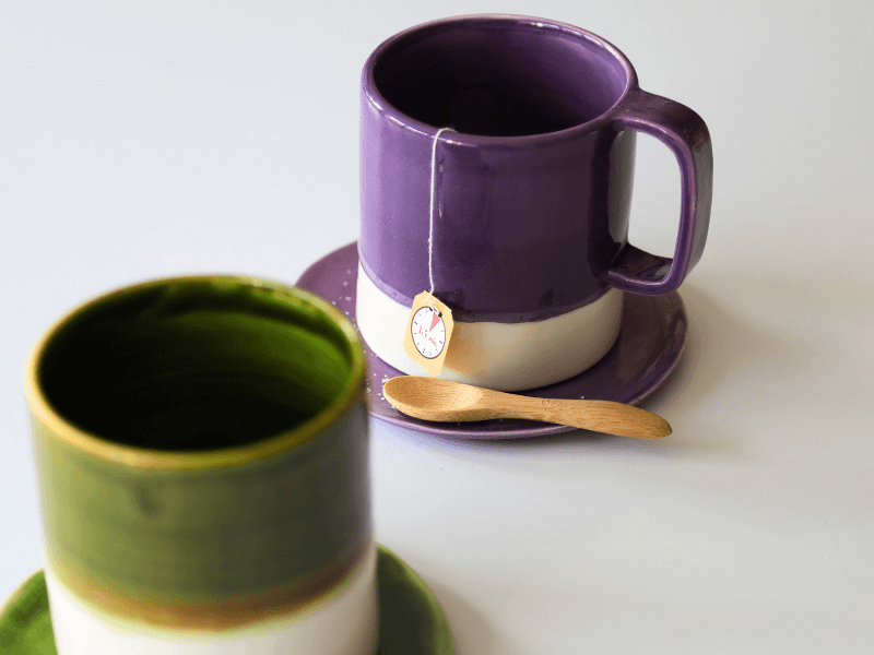 Tazza grande con manico viola violetta