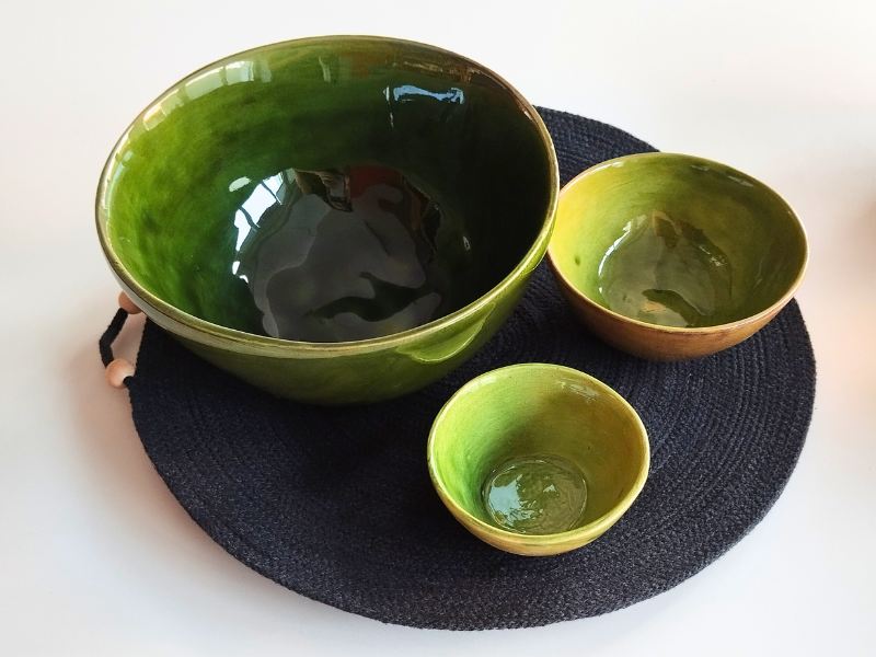Set ciotole dimensioni miste verde sottobosco