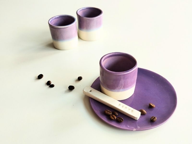 Tazzina caffè viola violetta